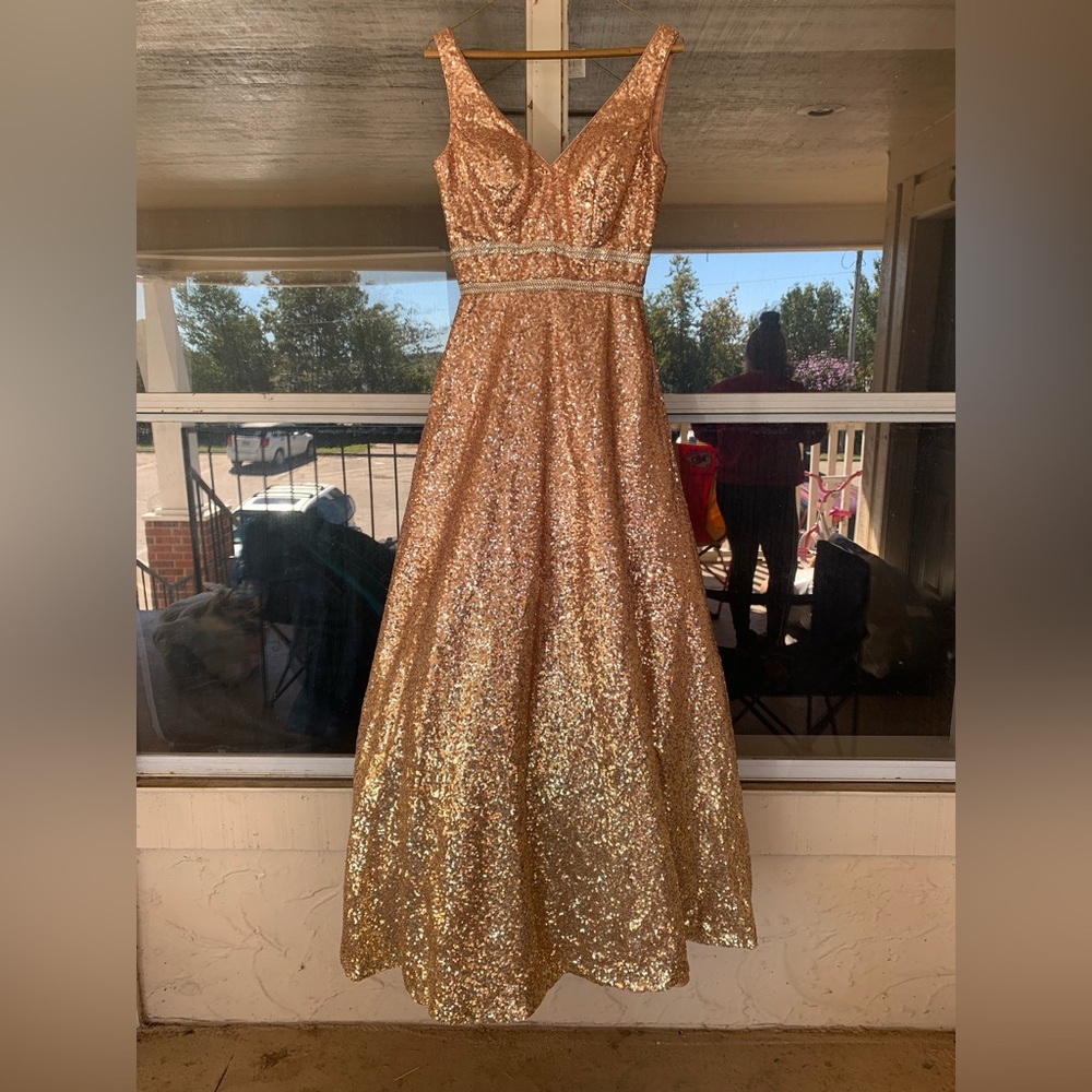 Rose gold prom dress